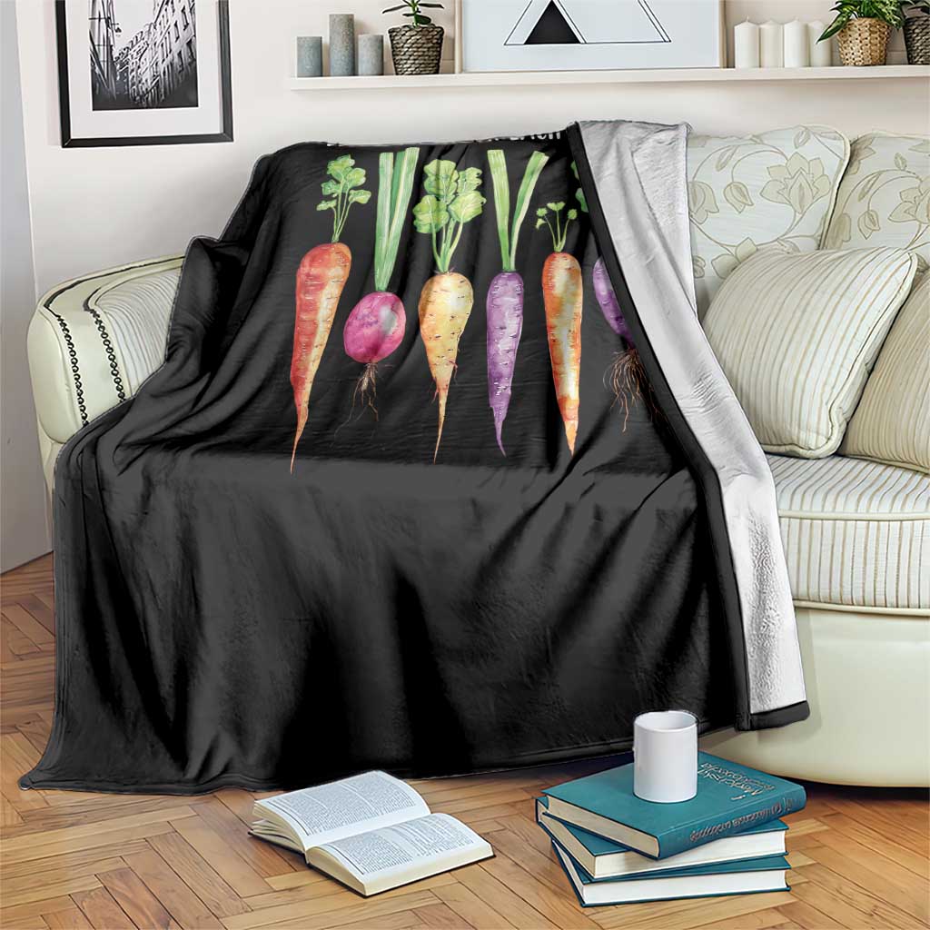 Let's Roots For Each Other Vegetable Throw Blanket Motivational TS10 Print Your Wear