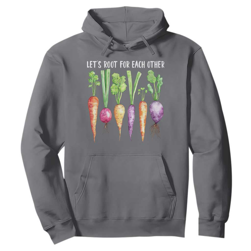 Let's Roots For Each Other Vegetable Hoodie Motivational TS10 Charcoal Print Your Wear
