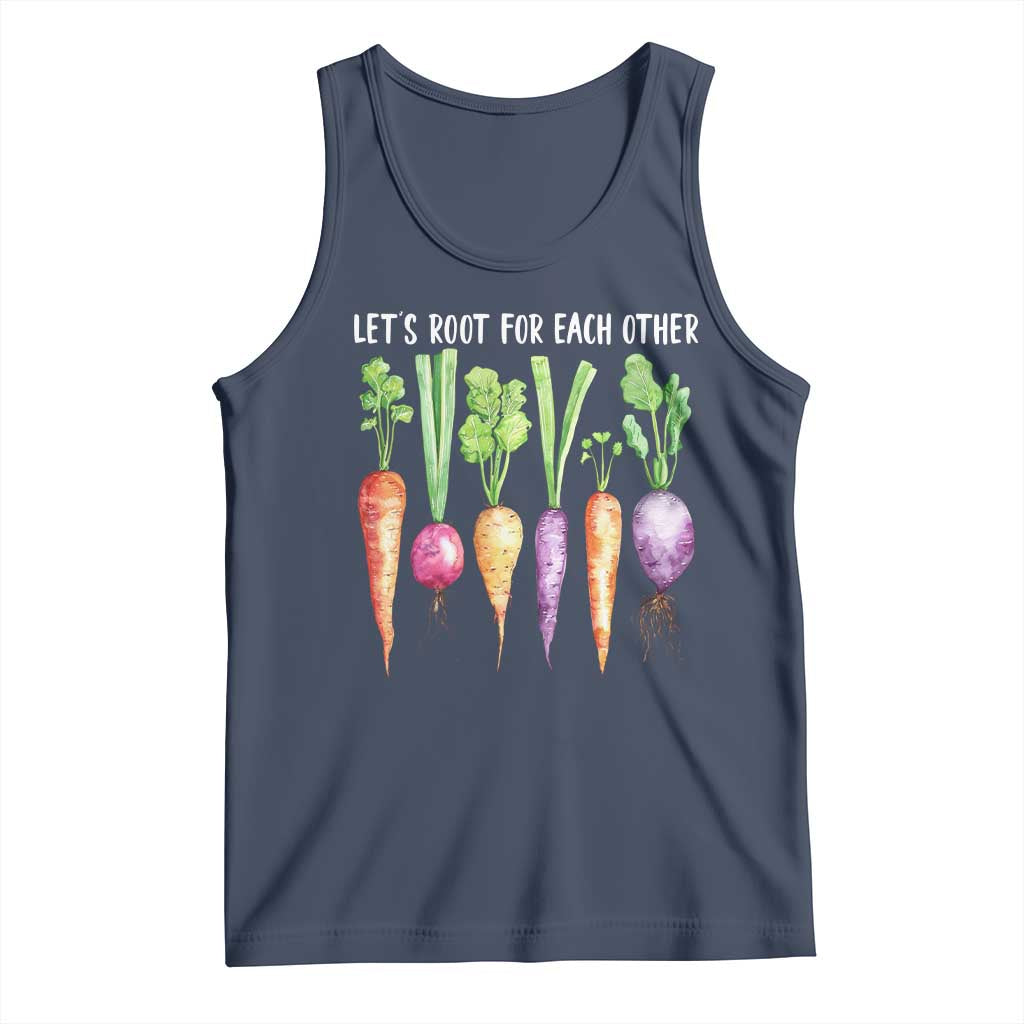 Let's Roots For Each Other Vegetable Tank Top Motivational TS10 Navy Print Your Wear