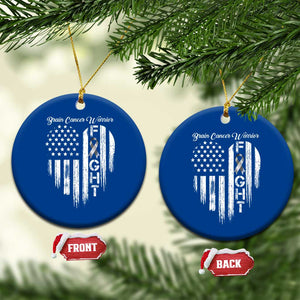 Brain Cancer Warrior Ceramic Ornament Fight Gray Ribbon American Flag Heart TS10 1pc Blue Print Your Wear