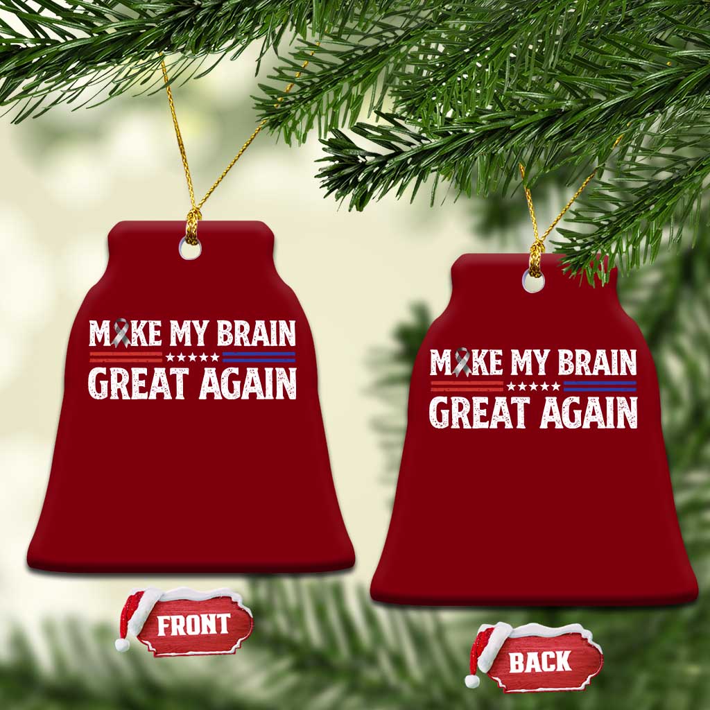 Funny Brain Surgery Recovery Ceramic Ornament Make My Brain Great Again Gray Ribbon TS10 Print Your Wear