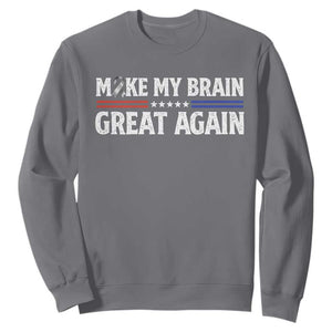 Funny Brain Surgery Recovery Sweatshirt Make My Brain Great Again Gray Ribbon TS10 Charcoal Print Your Wear