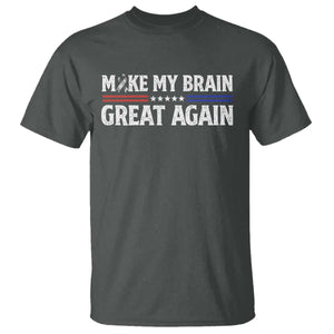 Funny Brain Surgery Recovery T Shirt Make My Brain Great Again Gray Ribbon TS10 Dark Heather Print Your Wear
