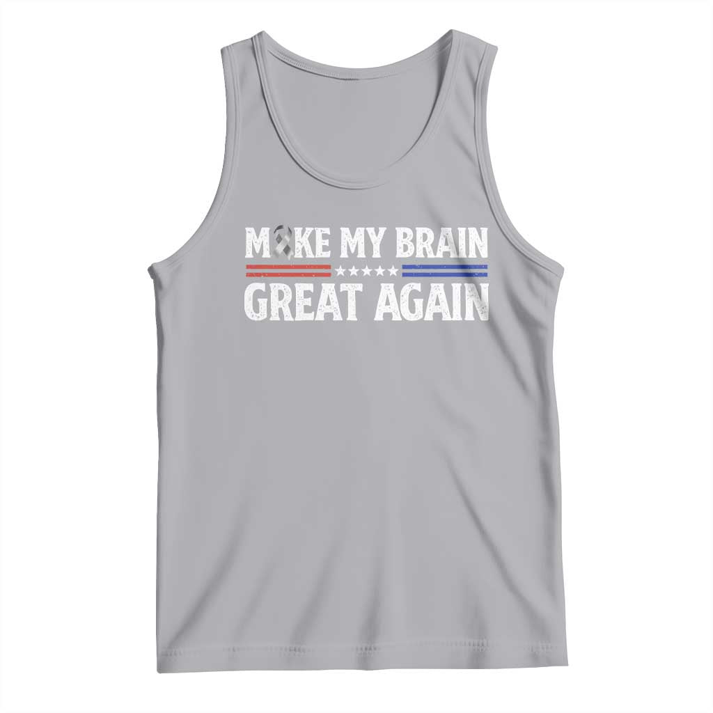 Funny Brain Surgery Recovery Tank Top Make My Brain Great Again Gray Ribbon TS10 Athletic Heather Print Your Wear