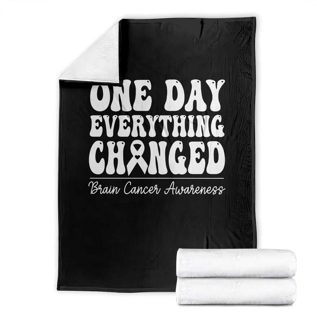 Brain Cancer Awareness Throw Blanket Fight Brain Tumor Cure Groovy TS10 Black Print Your Wear