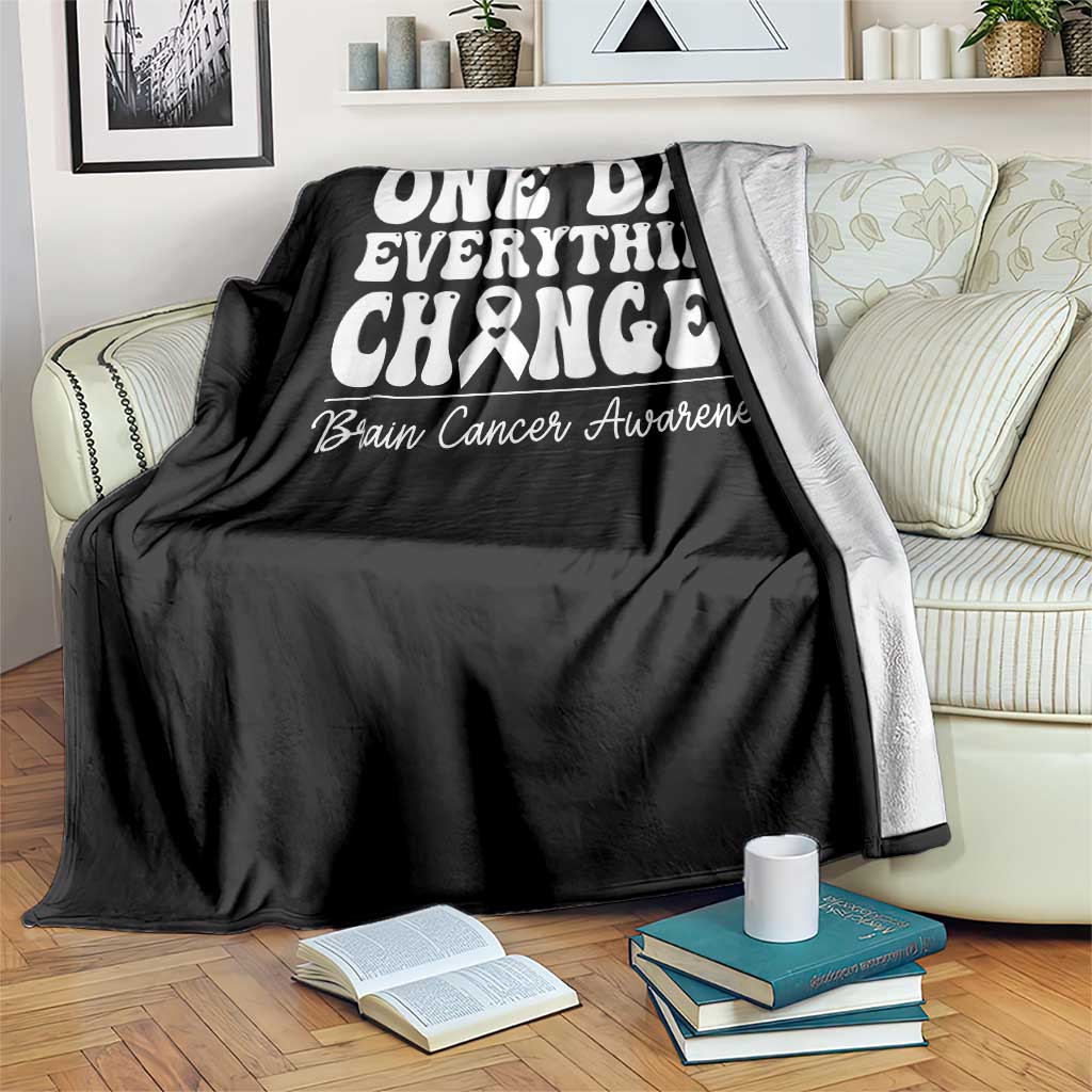 Brain Cancer Awareness Throw Blanket Fight Brain Tumor Cure Groovy TS10 Print Your Wear
