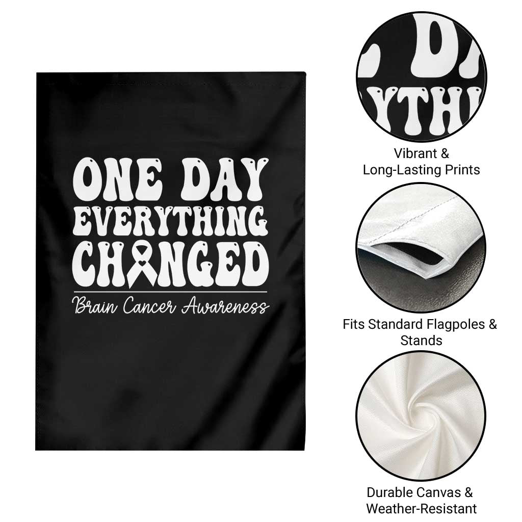 Brain Cancer Awareness Garden Flag Fight Brain Tumor Cure Groovy TS10 Print Your Wear