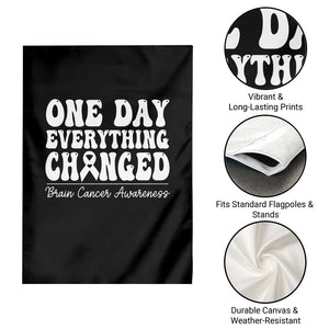 Brain Cancer Awareness Garden Flag Fight Brain Tumor Cure Groovy TS10 Print Your Wear