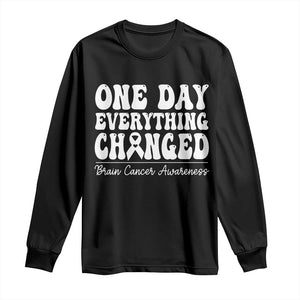 Brain Cancer Awareness Long Sleeve Shirt Fight Brain Tumor Cure Groovy TS10 Black Print Your Wear