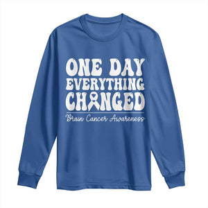 Brain Cancer Awareness Long Sleeve Shirt Fight Brain Tumor Cure Groovy TS10 Royal Blue Print Your Wear