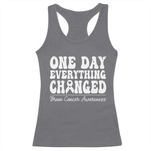 Brain Cancer Awareness Racerback Tank Top Fight Brain Tumor Cure Groovy TS10 Charcoal Print Your Wear