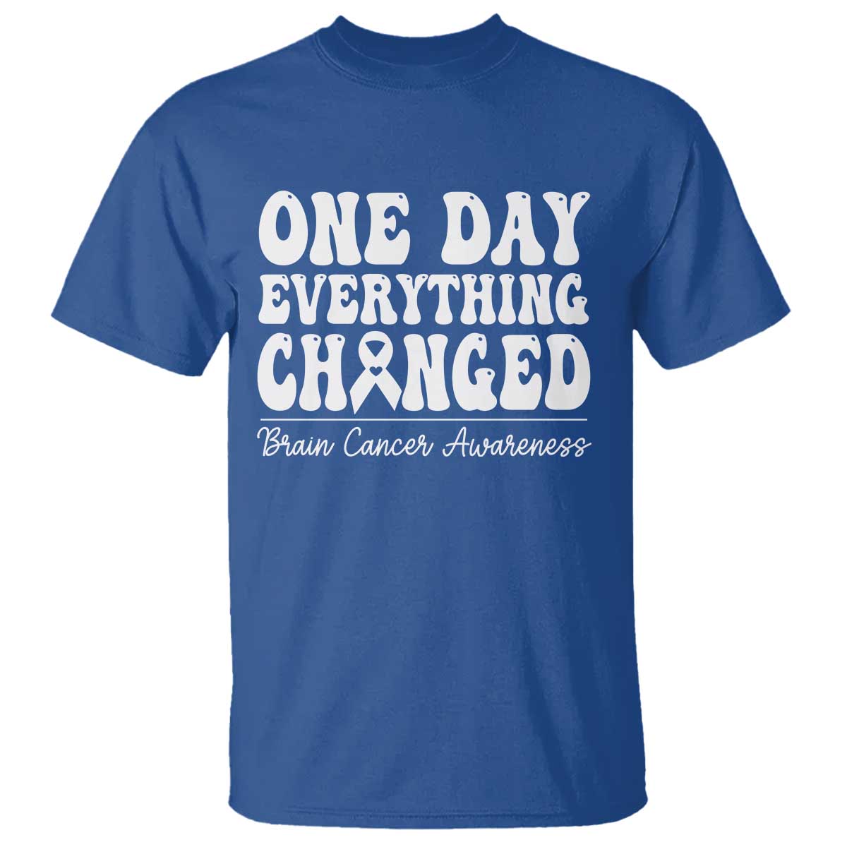 Brain Cancer Awareness T Shirt Fight Brain Tumor Cure Groovy TS10 Royal Blue Print Your Wear
