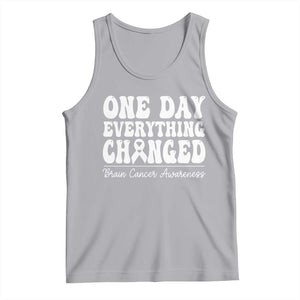 Brain Cancer Awareness Tank Top Fight Brain Tumor Cure Groovy TS10 Athletic Heather Print Your Wear
