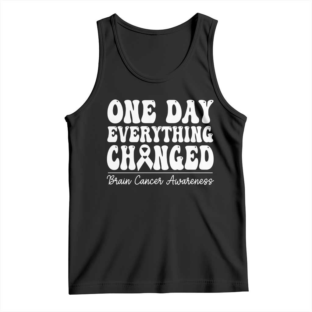 Brain Cancer Awareness Tank Top Fight Brain Tumor Cure Groovy TS10 Black Print Your Wear