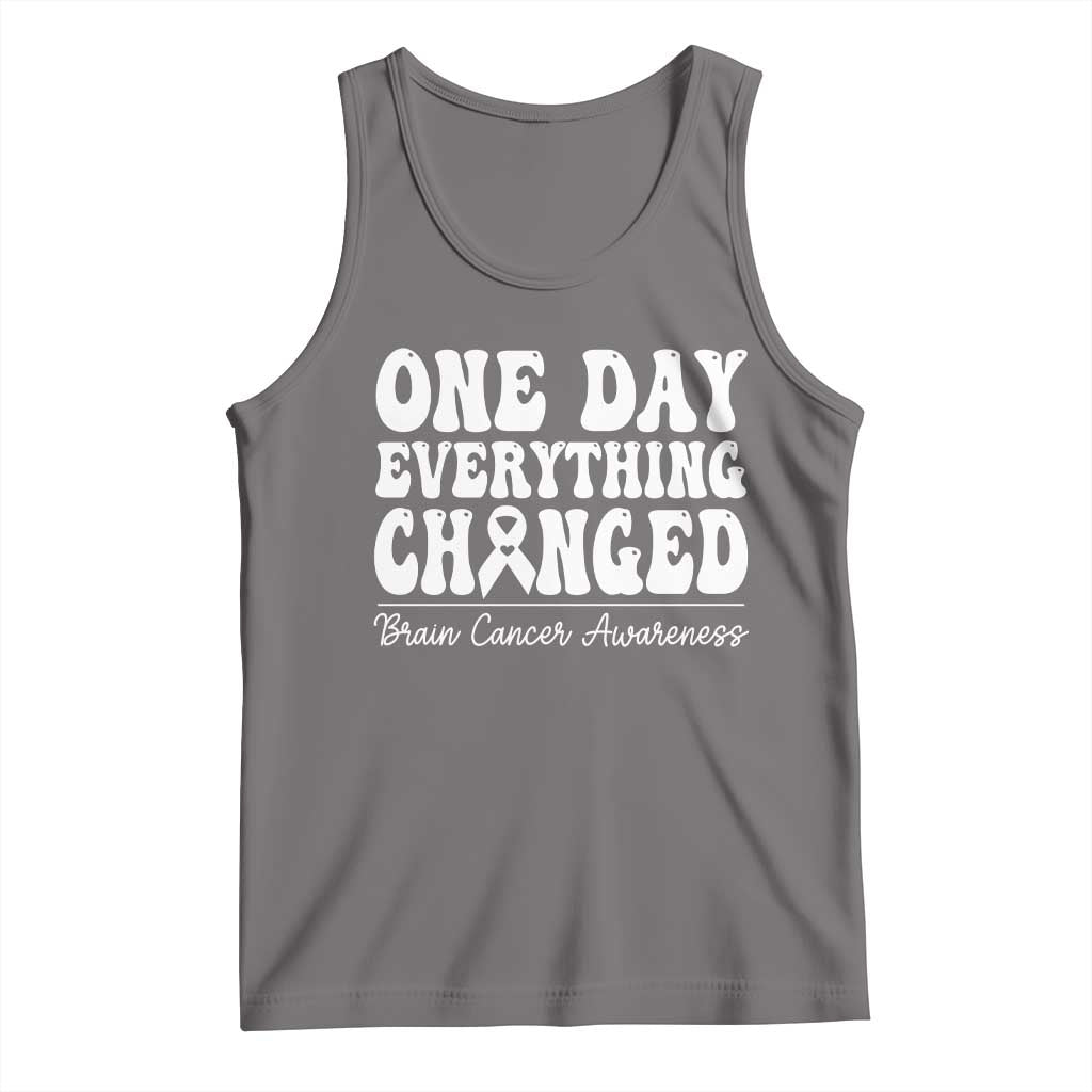 Brain Cancer Awareness Tank Top Fight Brain Tumor Cure Groovy TS10 Deep Heather Print Your Wear