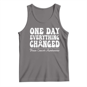 Brain Cancer Awareness Tank Top Fight Brain Tumor Cure Groovy TS10 Deep Heather Print Your Wear