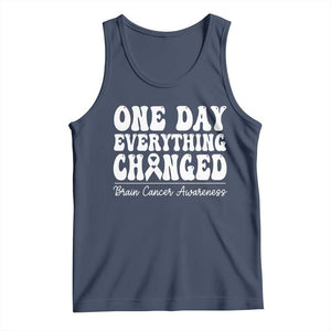 Brain Cancer Awareness Tank Top Fight Brain Tumor Cure Groovy TS10 Navy Print Your Wear
