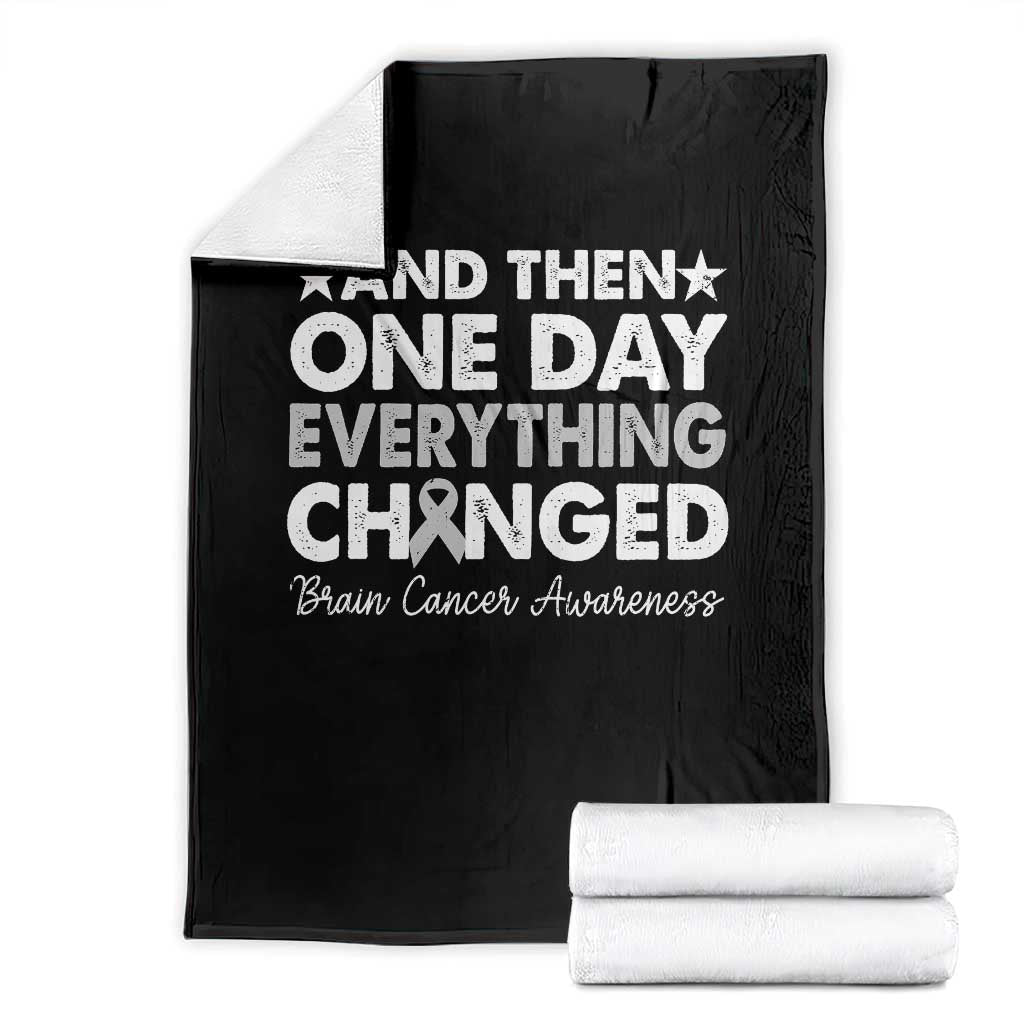 Brain Cancer Awareness Throw Blanket Retro Fight Brain Tumor Cure Gray Ribbon TS10 Black Print Your Wear