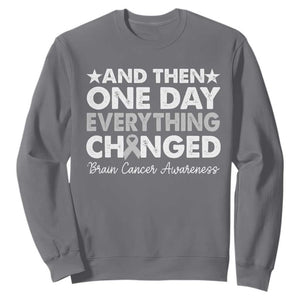Brain Cancer Awareness Sweatshirt Retro Fight Brain Tumor Cure Gray Ribbon TS10 Charcoal Print Your Wear