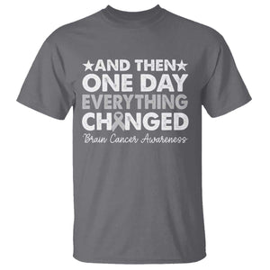 Brain Cancer Awareness T Shirt Retro Fight Brain Tumor Cure Gray Ribbon TS10 Charcoal Print Your Wear