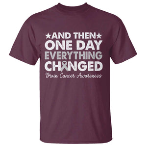 Brain Cancer Awareness T Shirt Retro Fight Brain Tumor Cure Gray Ribbon TS10 Maroon Print Your Wear