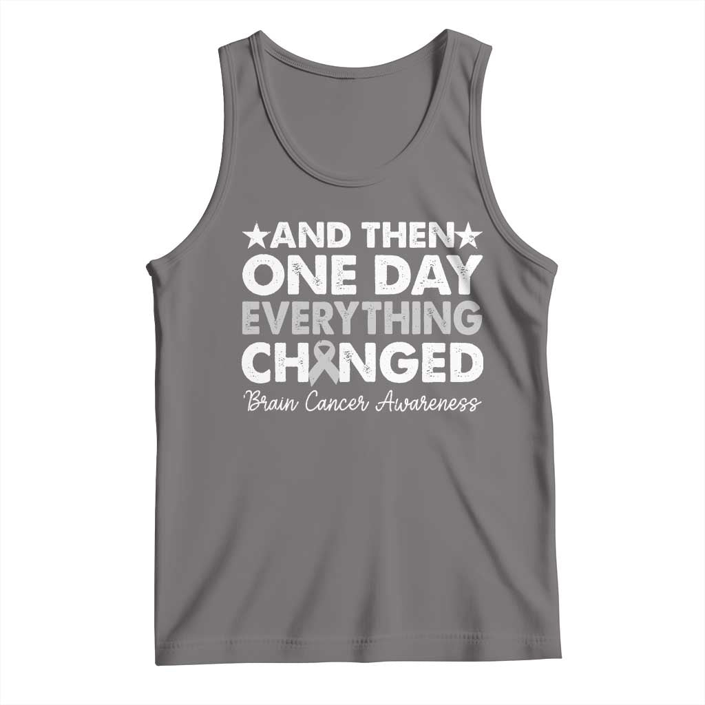 Brain Cancer Awareness Tank Top Retro Fight Brain Tumor Cure Gray Ribbon TS10 Deep Heather Print Your Wear