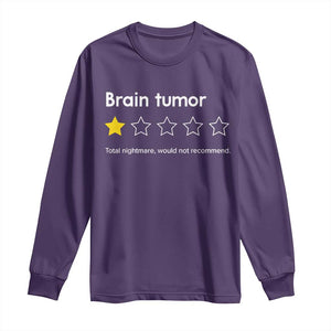 Brain Tumor Long Sleeve Shirt One Star Would Not Recommend Brain Cancer Awareness TS10 Purple Print Your Wear