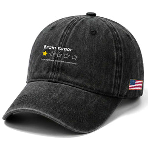 Brain Tumor Washed Cotton Baseball Cap One Star Would Not Recommend Brain Cancer Awareness TS10 Print Your Wear