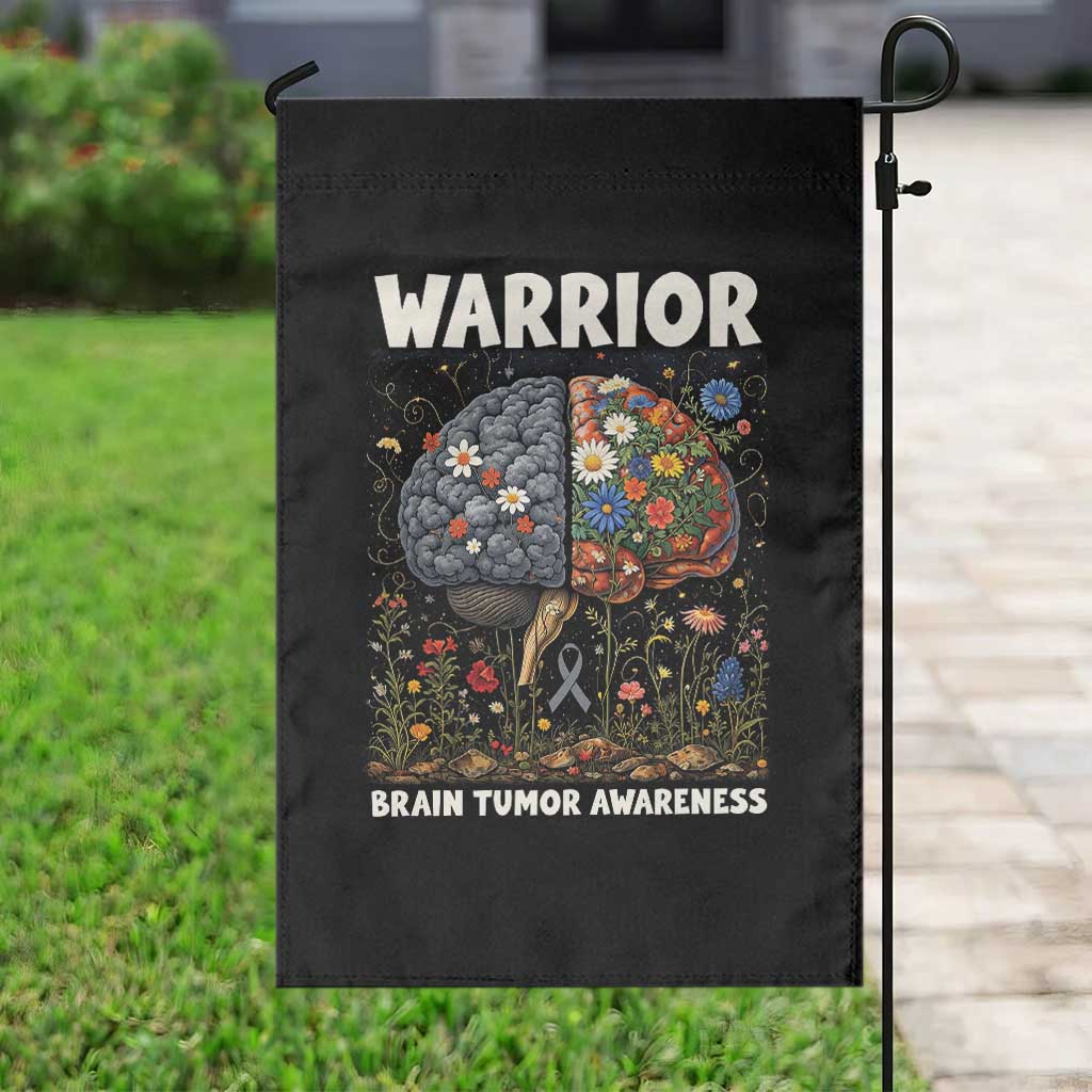 Brain Tumor Warrior Garden Flag Gray Ribbon Brain Cancer Awareness TS10 Print Your Wear