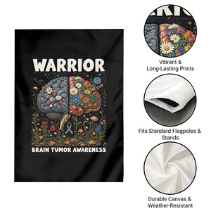 Brain Tumor Warrior Garden Flag Gray Ribbon Brain Cancer Awareness TS10 Print Your Wear