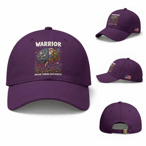 Brain Tumor Warrior Baseball Cap Gray Ribbon Brain Cancer Awareness TS10 Baseball Cap Universal Fit Purple Print Your Wear