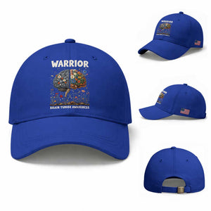 Brain Tumor Warrior Baseball Cap Gray Ribbon Brain Cancer Awareness TS10 Baseball Cap Universal Fit Royal Blue Print Your Wear
