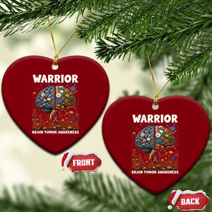 Brain Tumor Warrior Ceramic Ornament Gray Ribbon Brain Cancer Awareness TS10 Print Your Wear