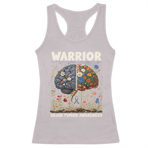 Brain Tumor Warrior Racerback Tank Top Gray Ribbon Brain Cancer Awareness TS10 Ice Gray Print Your Wear