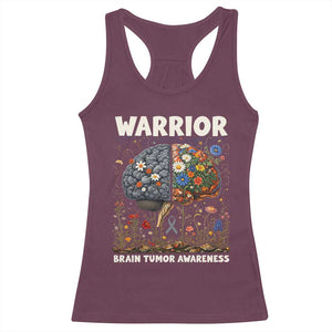 Brain Tumor Warrior Racerback Tank Top Gray Ribbon Brain Cancer Awareness TS10 Maroon Print Your Wear