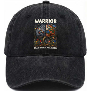 Brain Tumor Warrior Washed Cotton Baseball Cap Gray Ribbon Brain Cancer Awareness TS10 Print Your Wear