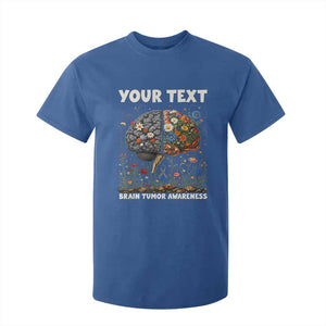 Personalized Brain Tumor Warrior T Shirt For Kid Custom Name Gray Ribbon Brain Cancer Awareness TS10 Royal Blue Print Your Wear