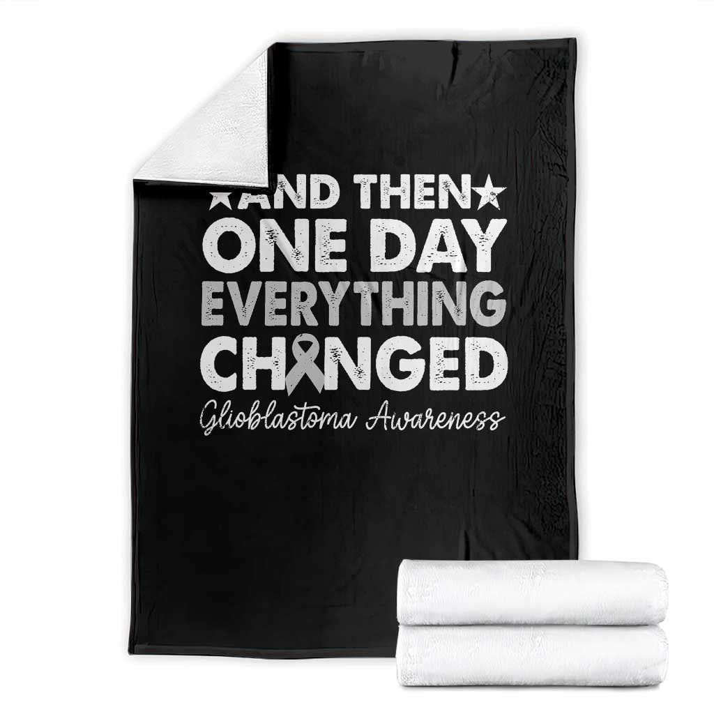 Glioblastoma Awareness Throw Blanket Retro Fight Brain Tumor Cure Gray Ribbon TS10 Black Print Your Wear