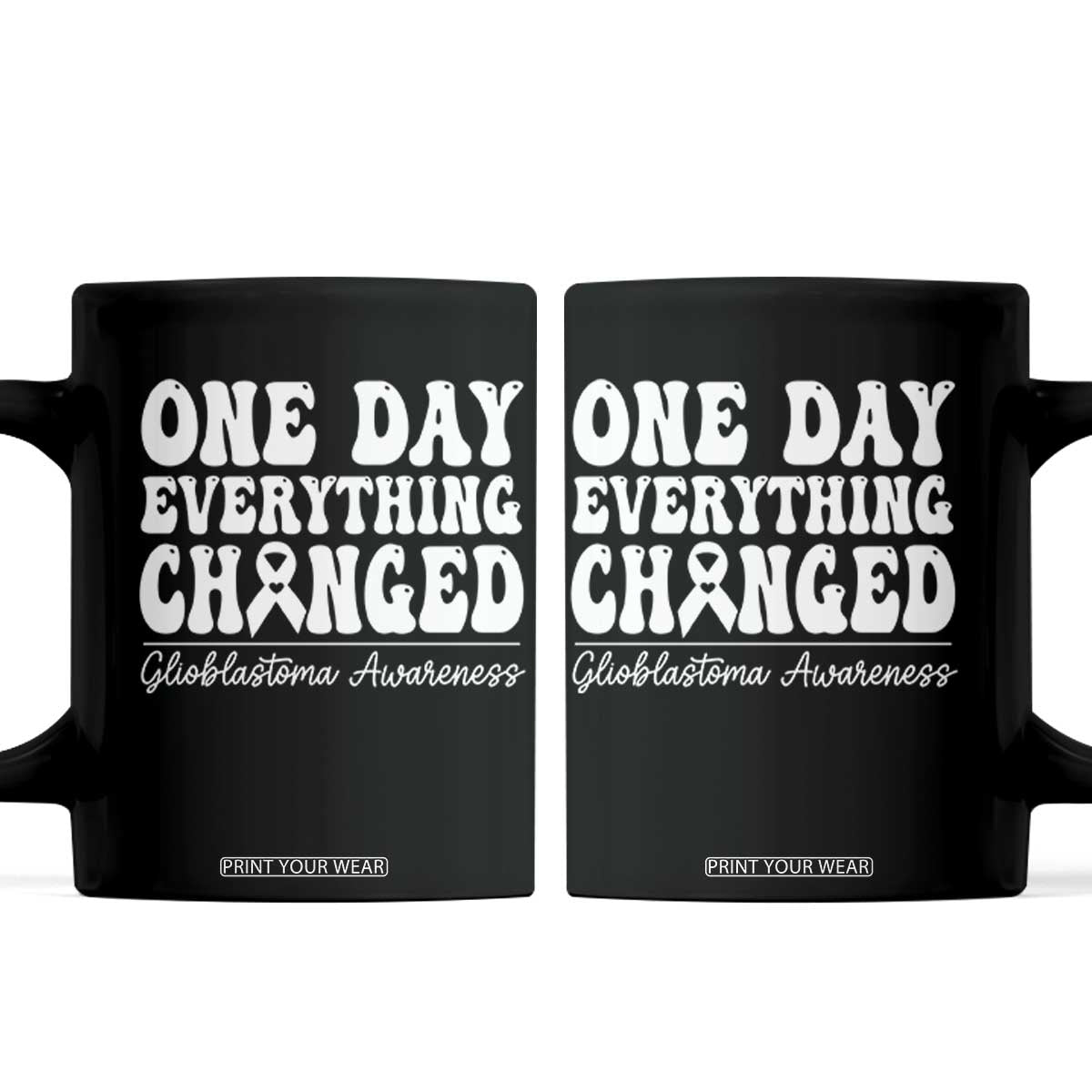 Glioblastoma Awareness Coffee Mug Fight Brain Tumor Cure Groovy TS10 Black Print Your Wear