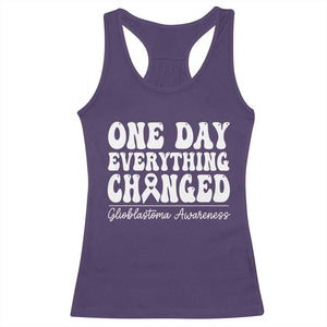 Glioblastoma Awareness Racerback Tank Top Fight Brain Tumor Cure Groovy TS10 Purple Print Your Wear