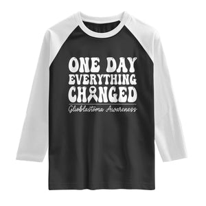 Glioblastoma Awareness Raglan Shirt Fight Brain Tumor Cure Groovy TS10 Black White Print Your Wear