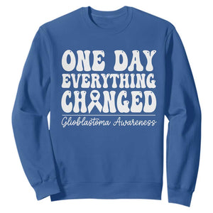 Glioblastoma Awareness Sweatshirt Fight Brain Tumor Cure Groovy TS10 Royal Blue Print Your Wear