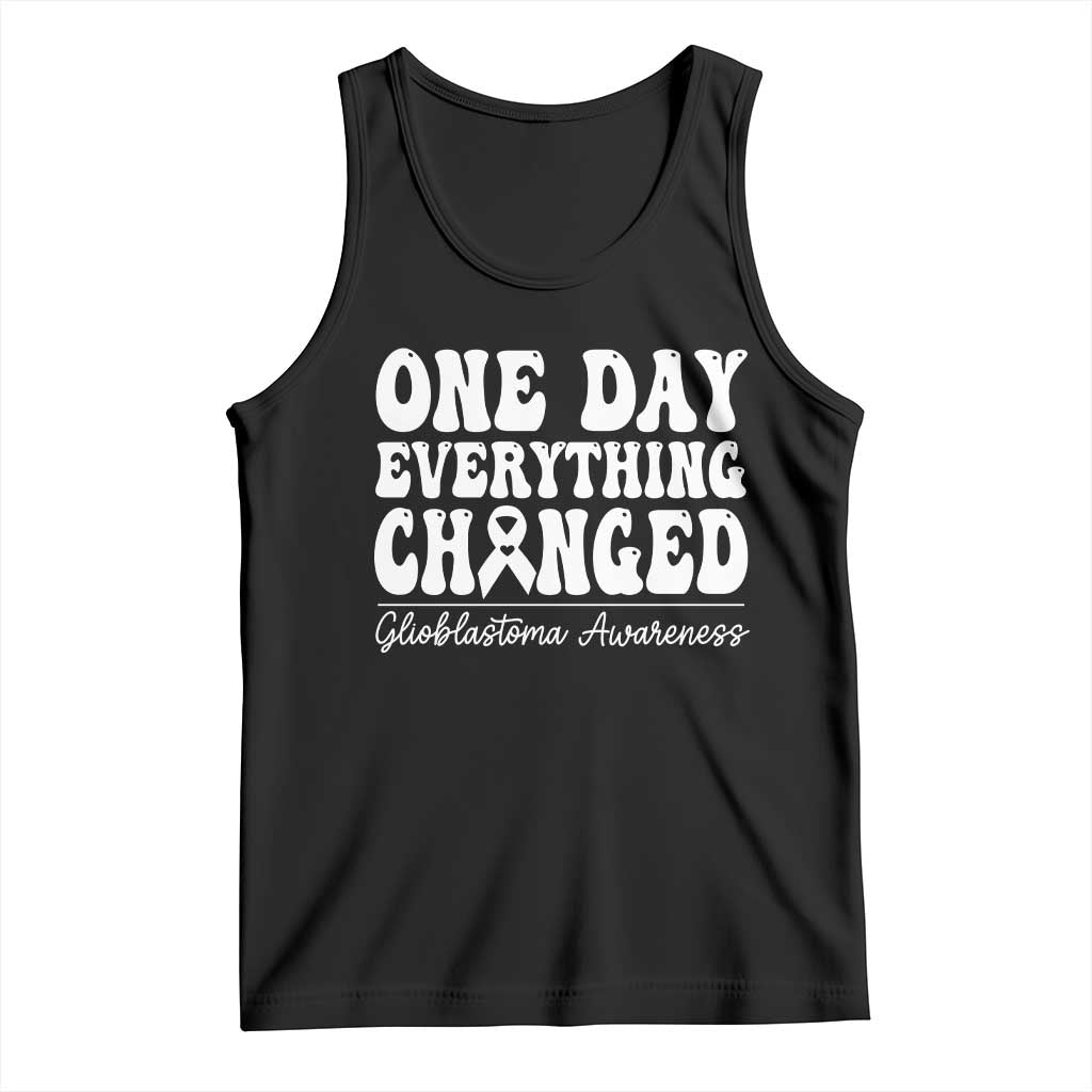 Glioblastoma Awareness Tank Top Fight Brain Tumor Cure Groovy TS10 Black Print Your Wear