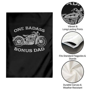 One Badass Bonus Dad Garden Flag Funny Stepdad Motorcycle Graphic Mens Biker TS10 Print Your Wear