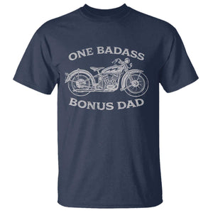 One Badass Bonus Dad T Shirt Funny Stepdad Motorcycle Graphic Mens Biker TS10 Navy Print Your Wear