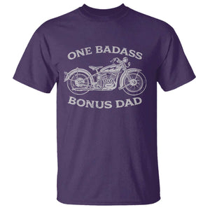 One Badass Bonus Dad T Shirt Funny Stepdad Motorcycle Graphic Mens Biker TS10 Purple Print Your Wear