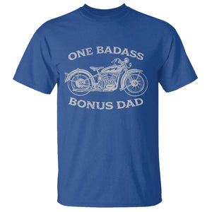 One Badass Bonus Dad T Shirt Funny Stepdad Motorcycle Graphic Mens Biker TS10 Royal Blue Print Your Wear