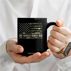 One Badass Bonus Dad Coffee Mug Funny Stepdad Camo American Flag TS10 Print Your Wear