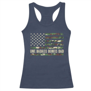 One Badass Bonus Dad Racerback Tank Top Funny Stepdad Camo American Flag TS10 Navy Print Your Wear