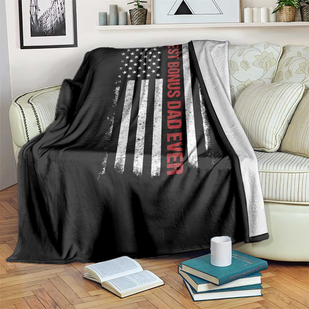 Best Effin Bonus Dad Ever Throw Blanket Funny Stepdad American Flag TS10 Print Your Wear